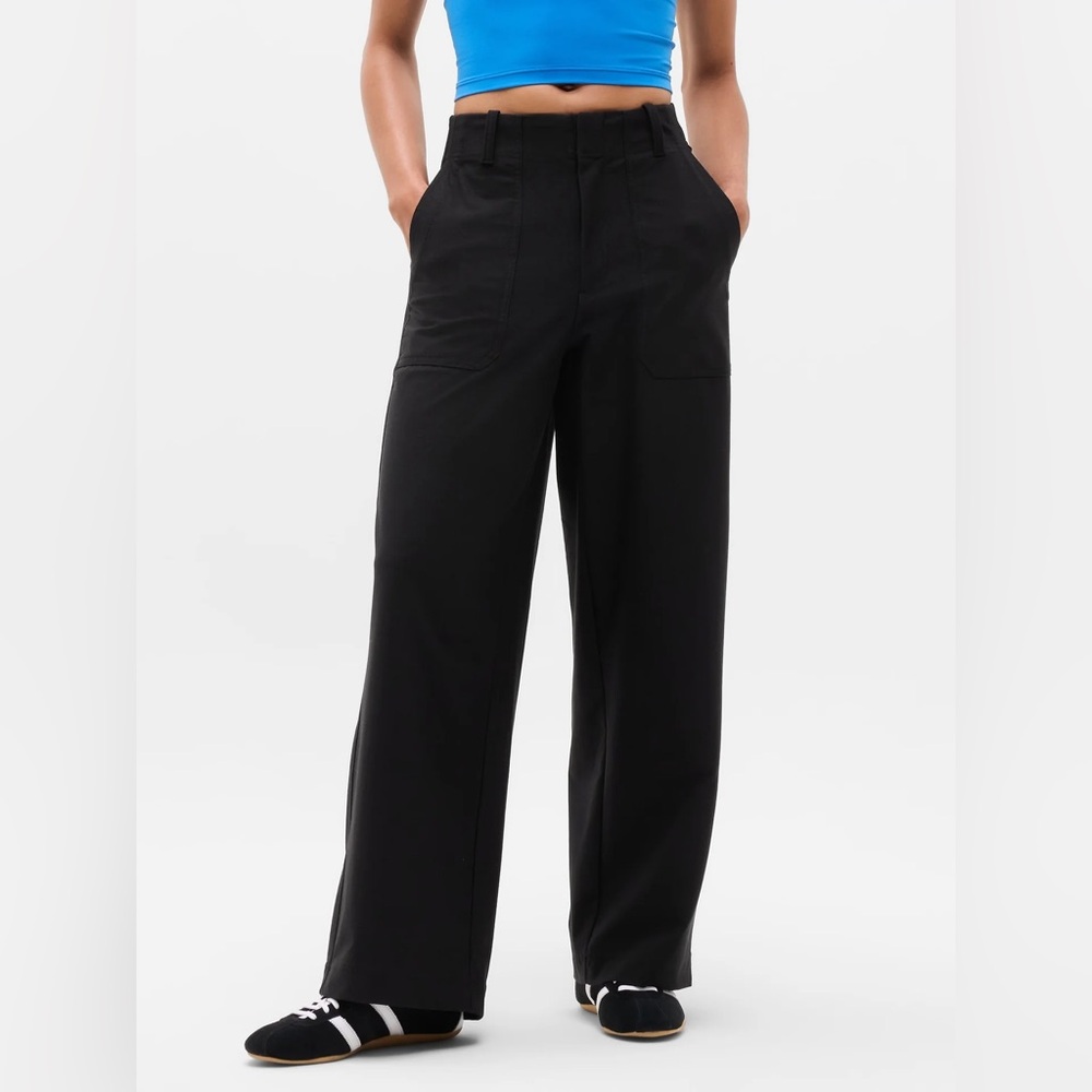 ATHLETA Skyline High Rise Wide Leg Pant Black Size 14 TALL 844599